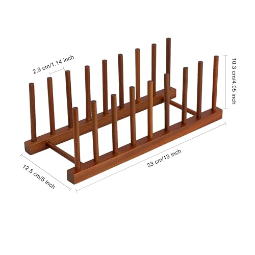 HBlife Teak Dish Plate Bowl Cup Book Pot Lid Cutting Board Drying Rack Stand Drainer Storage Holder Organizer Kitchen CabinetKeep Dry - Image 3