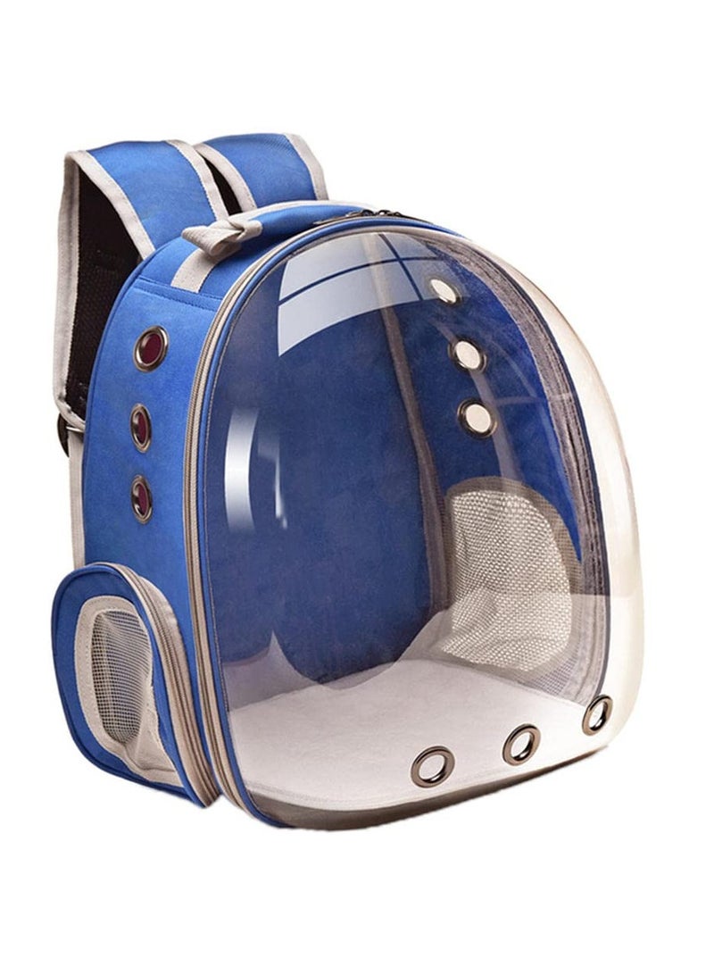 eBasket Pet Cat Puppy Carrier Backpack Breathable Outdoor Travel Transparent Design (Blue) - Image 3