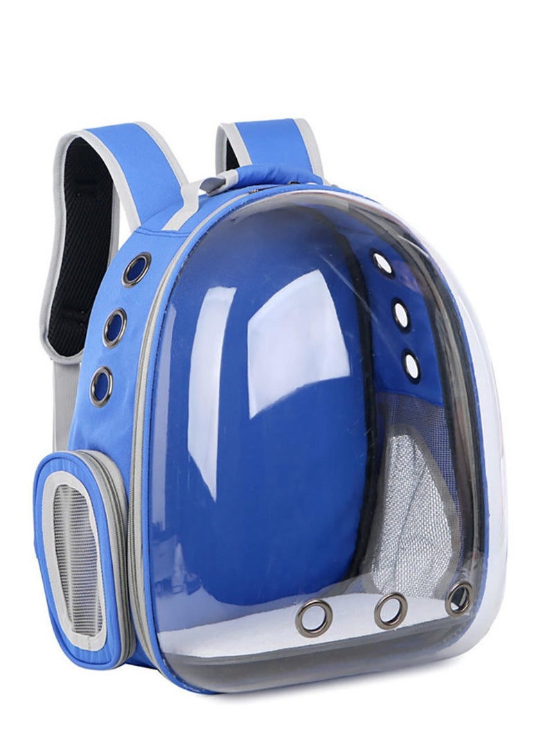 eBasket Pet Cat Puppy Carrier Backpack Breathable Outdoor Travel Transparent Design (Blue) - Image 4