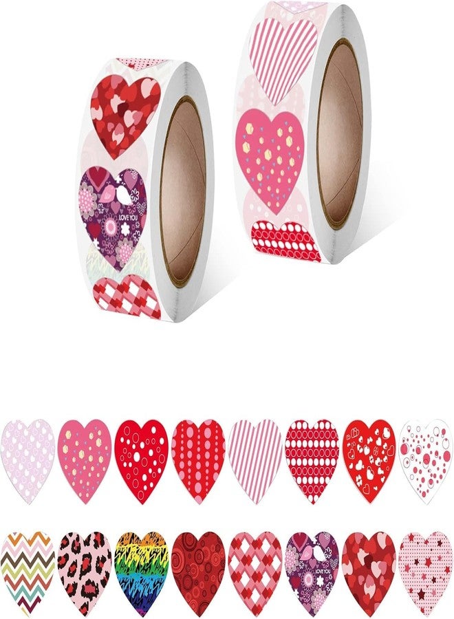 AROSHNAY 1000pcs Watercolor Heart Stickers, Round Heart Adhesive Sticker for Small Business Wedding Supplies Packing Stickers Gift Wrap (3) - Image 1