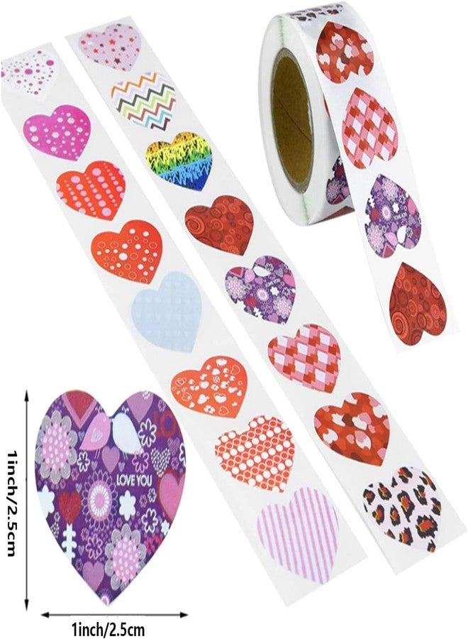 AROSHNAY 1000pcs Watercolor Heart Stickers, Round Heart Adhesive Sticker for Small Business Wedding Supplies Packing Stickers Gift Wrap (3) - Image 2