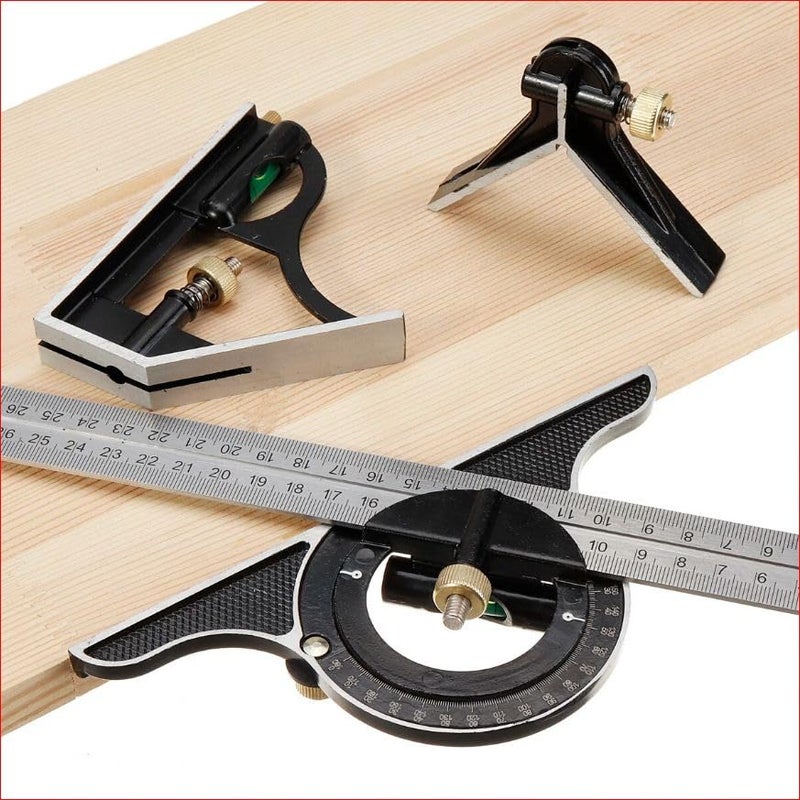 Inditrust 12" 300mm Sprit Level Combination Square with GLOVES Protractor Iron Cast Tri- Square Angle Ruler Machinist Measuring Tool Set - Multicolor - Image 5