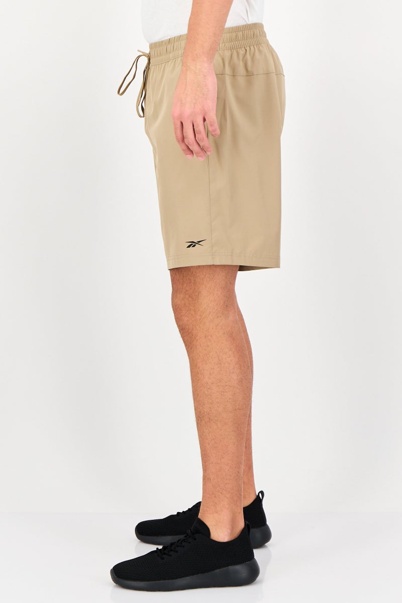 Reebok Men Sportswear Fit Brand Logo Training Shorts, Tan - Image 2