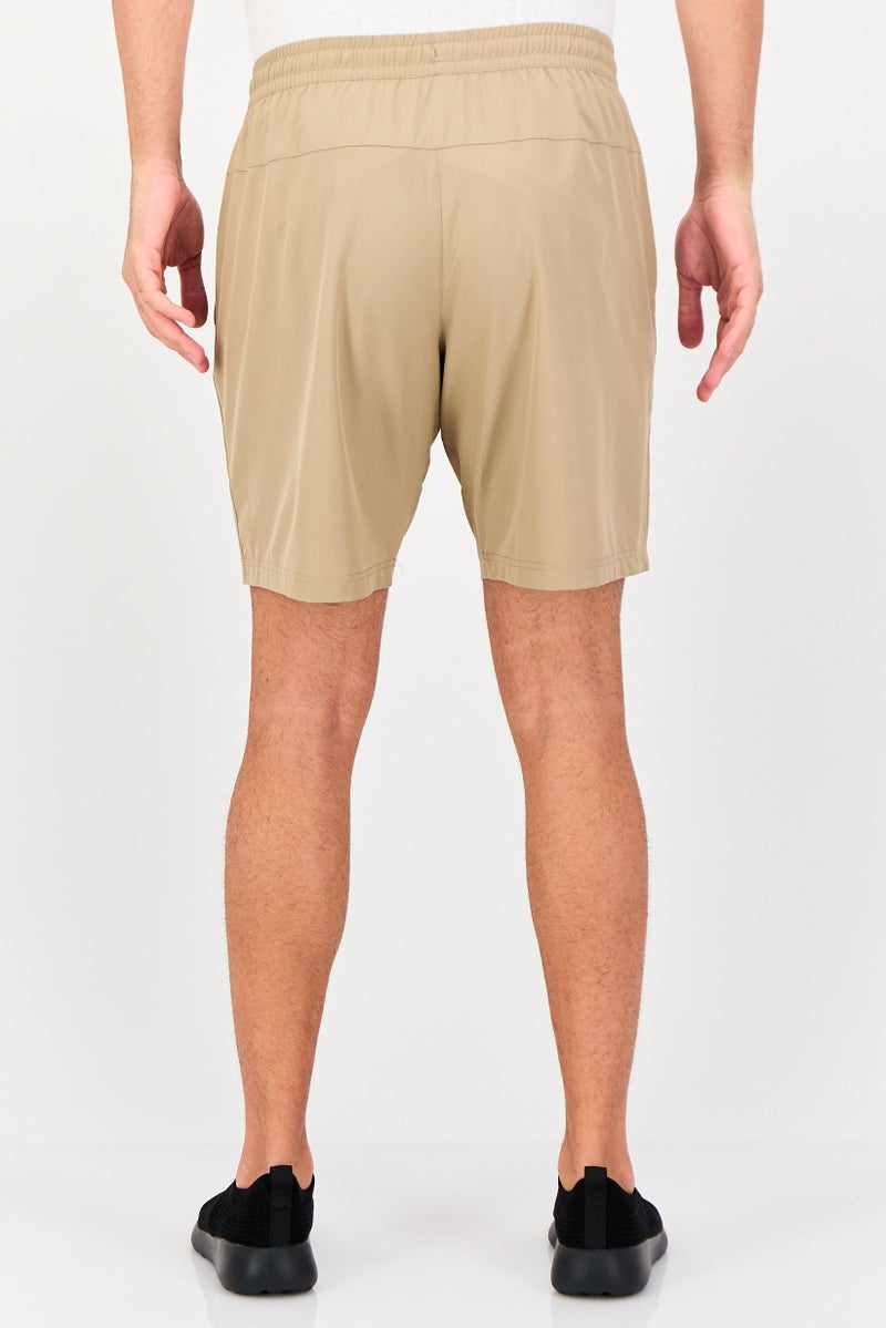 Reebok Men Sportswear Fit Brand Logo Training Shorts, Tan - Image 3