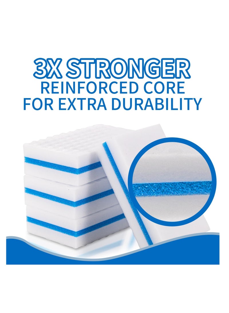 Magic Sponges Cleaning Eraser, Melamine Sponge, 20 Pcs Extra Thick More Lasting 3X Density Premium Magic Sponge Eraser, Multi Surface Power Scrubber Foam Cleaning Pads - Image 2