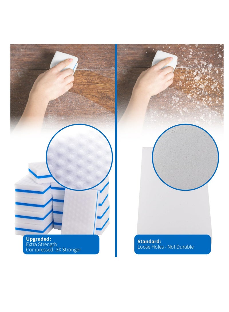 Magic Sponges Cleaning Eraser, Melamine Sponge, 20 Pcs Extra Thick More Lasting 3X Density Premium Magic Sponge Eraser, Multi Surface Power Scrubber Foam Cleaning Pads - Image 3