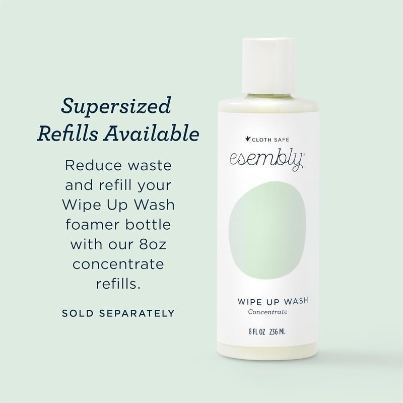 Esembly Wipe Up Wash Bundle, Organic No-Rinse Foaming Solution for Reusable Baby Cloth - Fragrance Free - Includes Refillable Foamer Bottle and 8oz Concentrate - Image 5