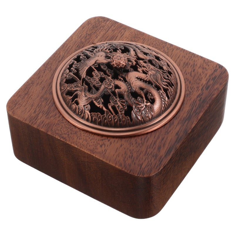 1 Set Incense Burner Holder - Mini Metal Censer Ornament with Cover Chinese Aromatherapy Elegant Home Decor for Living Room Yoga - Image 1