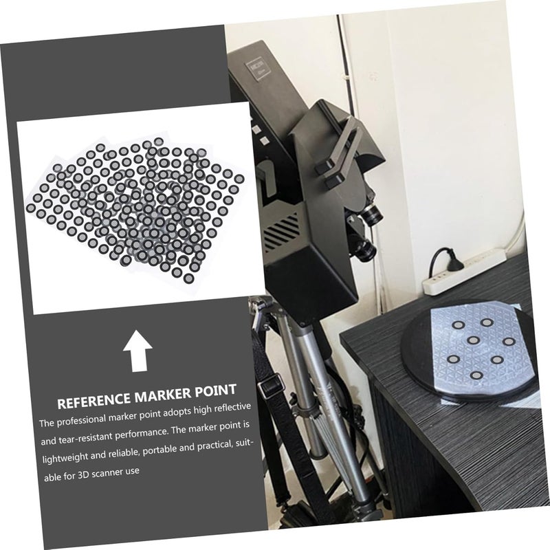3D Scanner Reflective Marker Points, High Reflective 0.15mm Thickness Reference Dots for 3D Scanning, 5 Sheets of 50 Sturdy Marking Targets for Scanner Accessories - Image 5