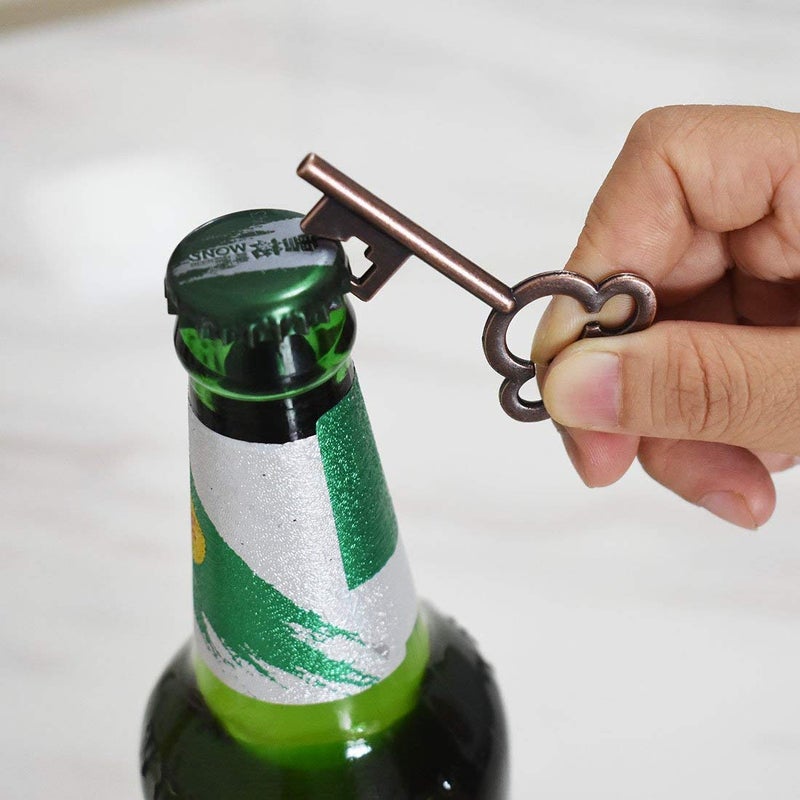 XONOR 50Pcs Vintage Skeleton Key Bottle Openers with 50pcs Escort Card Tag and Twine for Wedding Party Favors Rustic Decoration (Copper) - Image 3