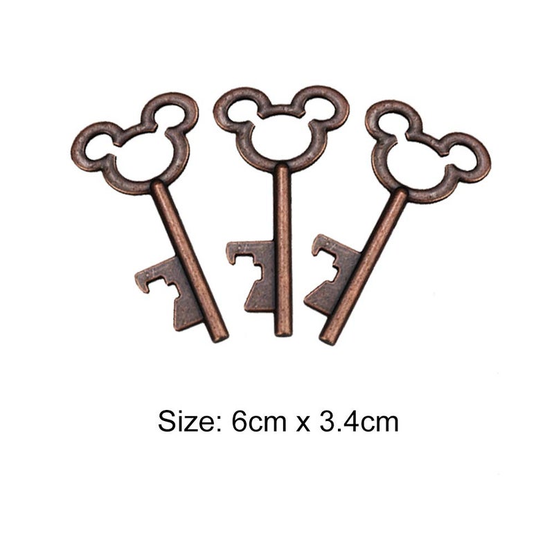 XONOR 50Pcs Vintage Skeleton Key Bottle Openers with 50pcs Escort Card Tag and Twine for Wedding Party Favors Rustic Decoration (Copper) - Image 2