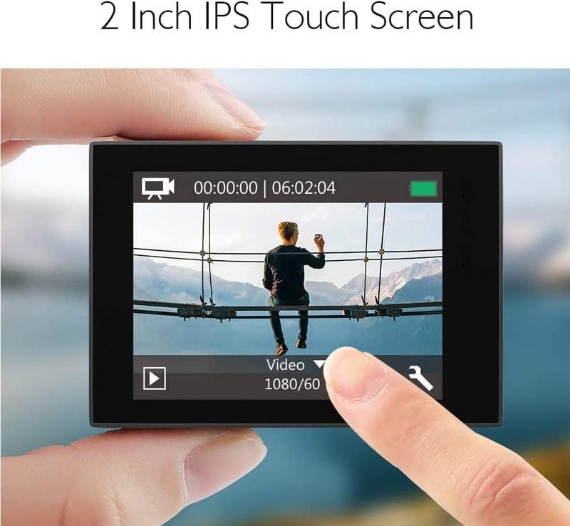 أكاسو كاميرا أكاسو EK7000 Pro بدقة 4K، تدعم اللمس، مقاومة للماء، تصل إلى عمق 131 قدم، مزودة بذاكرة من نوع microSDXC سعة 64 جيجابايت، وتدعم التحكم عن بعد، تأتي مع مجموعة إكسسوارات للاستخدام تحت الماء. - Image 3