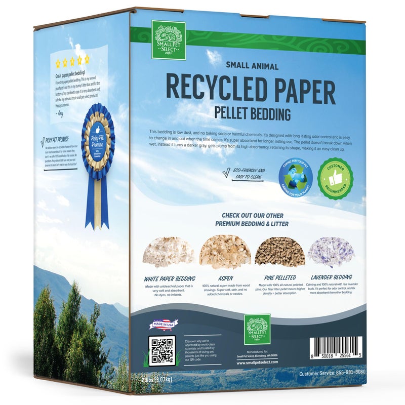 Small Pet Select Recycled Paper Pellet Bedding, Litter for Rabbit, Guinea Pig, Hamster, Bunny and Other Small Animals, 20lb - Image 3