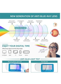 HomarKet 3-Pack Blue Light Blocking Reading Glasses Computer Glasses Filter UV Glare Blocking Fashion Gaming Eyeglasses Women Men Square Frame  - Image 5