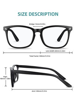 HomarKet 3-Pack Blue Light Blocking Reading Glasses Computer Glasses Filter UV Glare Blocking Fashion Gaming Eyeglasses Women Men Square Frame  - Image 2