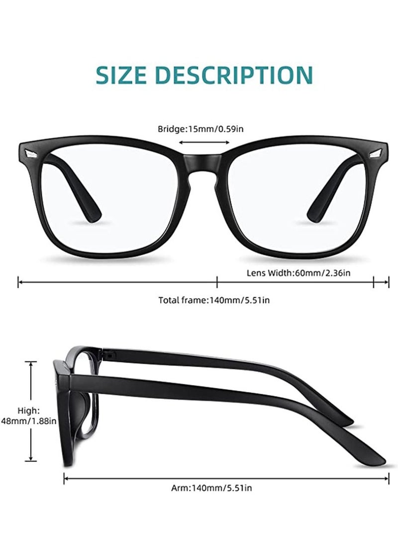 HomarKet 3-Pack Blue Light Blocking Reading Glasses Computer Glasses Filter UV Glare Blocking Fashion Gaming Eyeglasses Women Men Square Frame  - Image 2