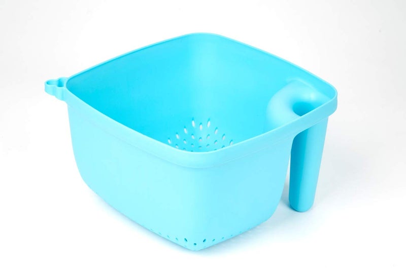 N M Z ABS Plastic Vegetable Fruit Basket Rice Wash Sieve Washing Bowl Colander, (Multi Colour, 1 pc) - Image 2