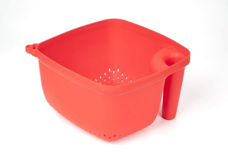N M Z ABS Plastic Vegetable Fruit Basket Rice Wash Sieve Washing Bowl Colander, (Multi Colour, 1 pc) - Image 1