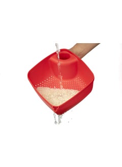 N M Z N M Z ABS Plastic Vegetable Fruit Basket Rice Wash Sieve Washing Bowl Colander, (Multi Colour, 1 pc)  - Image 3