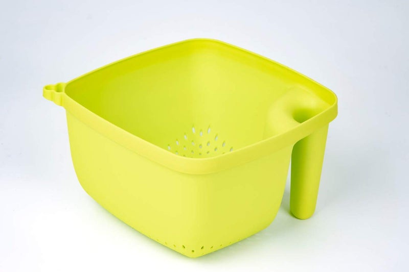 N M Z ABS Plastic Vegetable Fruit Basket Rice Wash Sieve Washing Bowl Colander, (Multi Colour, 1 pc) - Image 4