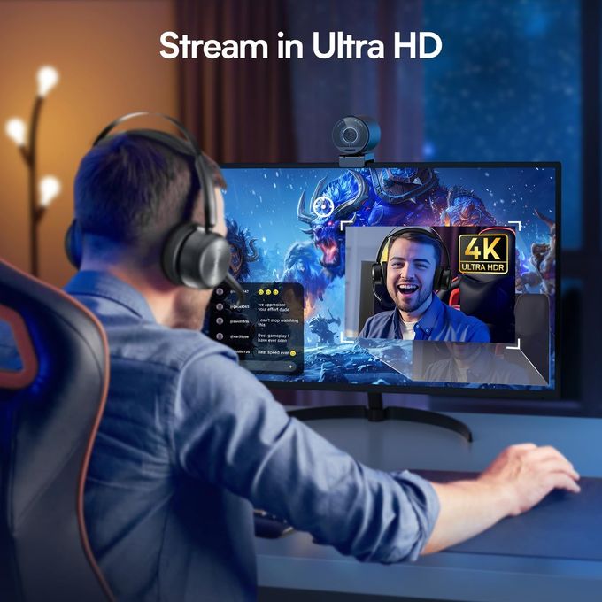 eMeet Smartcam S800-4K Webcam For Streaming, Sony 1/2'' Sensor, Supports Hdr, Pdaf&Tof Dual-Autofocus, 1080P@60Fps, 2 Noise-Cancelling Mics, 40-73 Fov, Perfect For Live Streaming&Online Meetings - Image 3