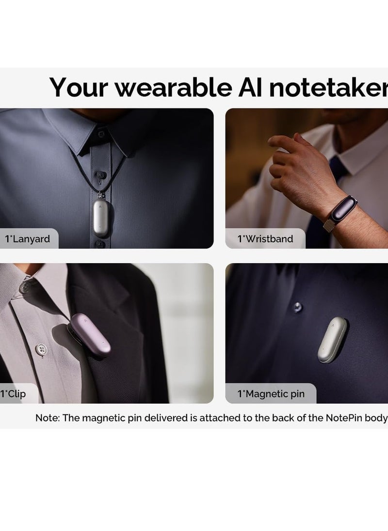 PLAUD PLAUD Note Pin Bundle , Your Wearable AI Memory Capsule , AI Voice Recorder , App Control , AI Transcribe & Summarize Support 112 Languages , 64GB Memory , Accessory Kit included , Sunset Purple  - Image 3