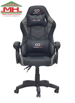 Multi Home Furniture Modern Design Best Executive Gaming Chair (44-GREY/BLACK) For Video Gaming Chair For Pc With Fully Reclining Back And Headrest For ADULTS (10 TO 20) Years  - Image 2