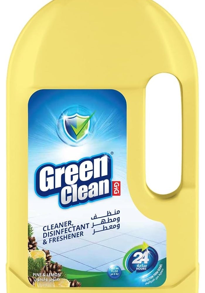 Green Clean مطهر متعدد الأغراض الأخضر النظيف - برائحة الصنوبر والليمون - 3 لتر - Image 1
