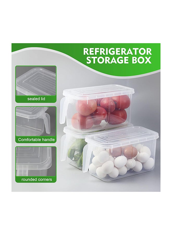 SKY-TOUCH - SKY-TOUCH 6pcs Refrigerator Organizer, Stackable Plastic Kitchen Food Storage Containers with Lids and Handle for Fruits Vegetables, Freezer Safe Boxes, Transparent - Image 1
