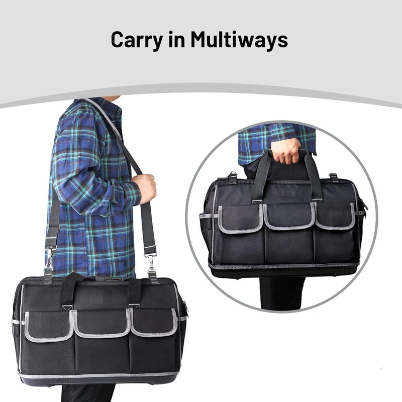 Divik Divik Easy Carrying Service Engineers with Adjustable Strap Water Resistant Heavy Duty Tools Bag 17 Tool Storage Bag for Electricians Carpenter Technicians 1Pcs  - Image 4