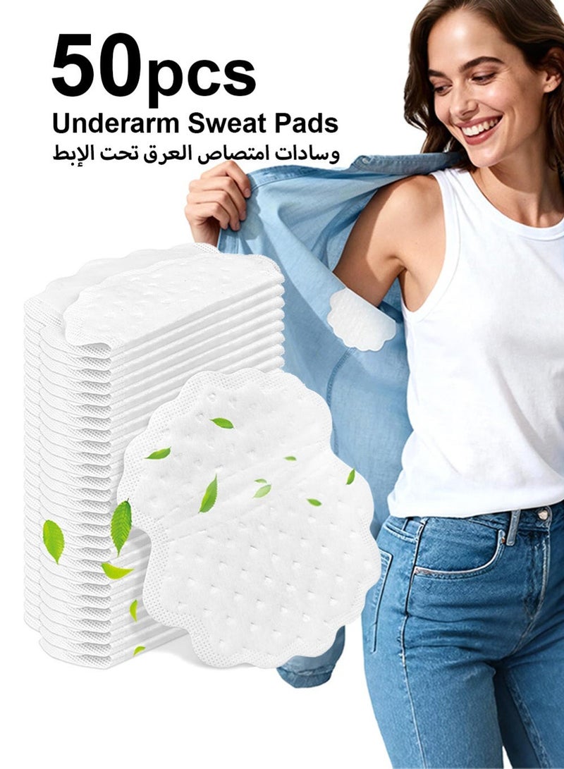 Selirxy 50PCS Mint-Scented Disposable Underarm Sweat Pads for Men Women – Invisible Quick-Dry Armpit Sweat Absorbing Stickers with Large Size Cover (11.5x12.5cm), No Leakage, Breathable Non-Woven Fabric – Anti-Odor for Summer, Sports & Travel - Image 1