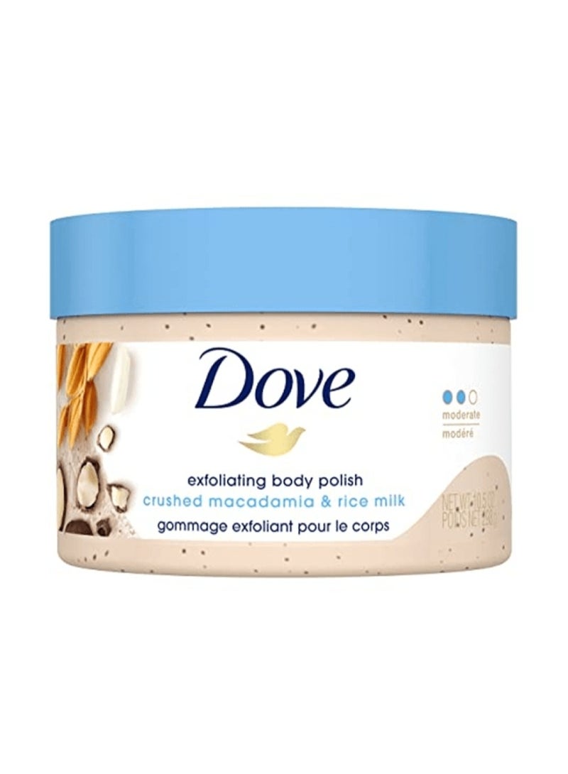 Dove (DOVE)exfoliting body polish crushed macadamia&rice milk298g - Image 2
