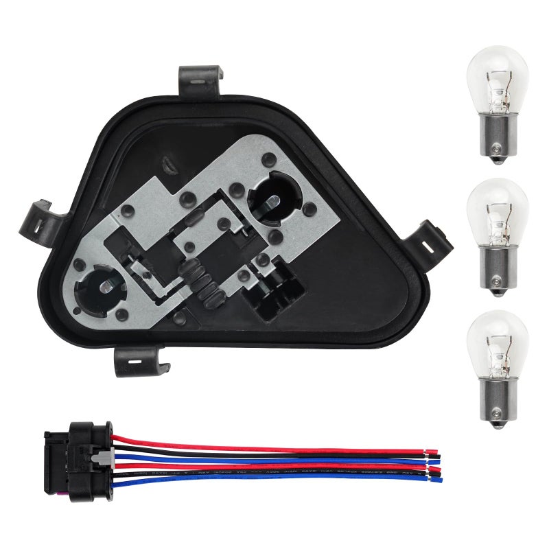 Htostar Racing Driver Side Left Rear Tail Light Lamp Holder Bracket Socket Panel Plug Connector Board with Bulbs Harness Compatible with BMW 3 Series 328id 320i 335i 2012 2013 2014 2015 Replace 63217313043 - Image 2