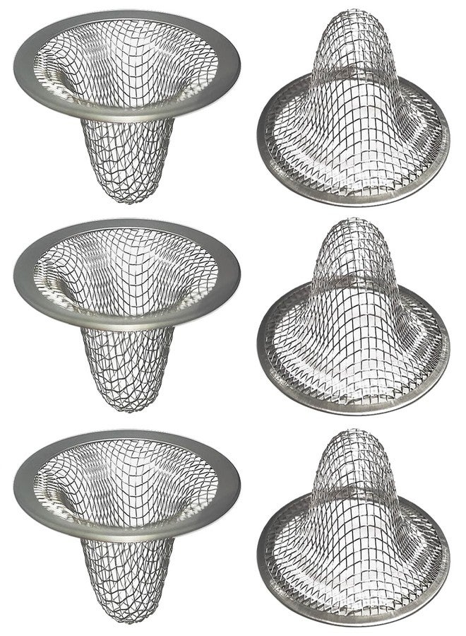 Seatery 1.0" Bathroom Sink Drain Strainers, 6PCS Drain Hair Catchers for Laundry, Mop Pool, Utility, Slop, RV Sink, Stainless Steel Drain Filter - Image 1