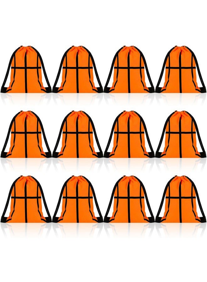 Shappy 12 Pieces Small Sport Drawstring Bags Candy Bag Sport Party Drawstring Goodie Favor Bags Supplies Gifts(7 x 10 Inch, Volleyball Style) - Image 1