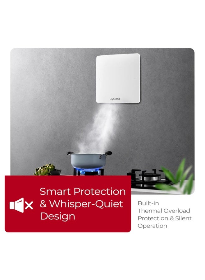 Lifelong Exhaust Fan 150mm (6 Inches) | BLDC Motor | 6W | Low Noise | 2300 RPM | Ideal for Bathroom & Kitchen | Easy to Clean | Installation Round Cut (White) - Image 3
