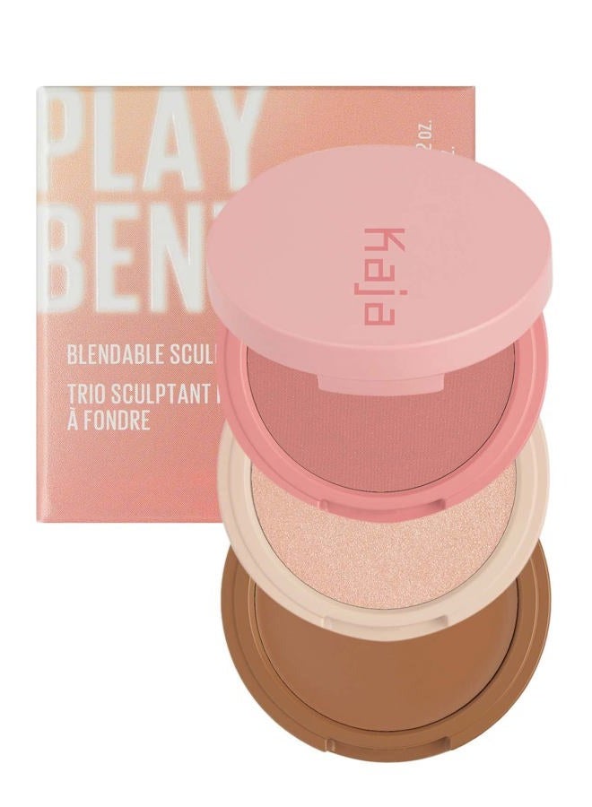KAJA 3 Colors Palette - Play Bento_Butter Up | Powder Blusher, Highlighter, Cream Bronzer, Creamy Application, with Mango Seed Butter, Powdery Finish, Easy Finger Application, Lightweight Formula - Image 1