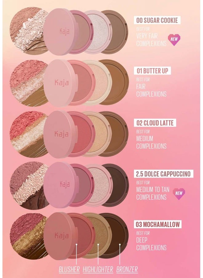 KAJA 3 Colors Palette - Play Bento_Butter Up | Powder Blusher, Highlighter, Cream Bronzer, Creamy Application, with Mango Seed Butter, Powdery Finish, Easy Finger Application, Lightweight Formula - Image 2