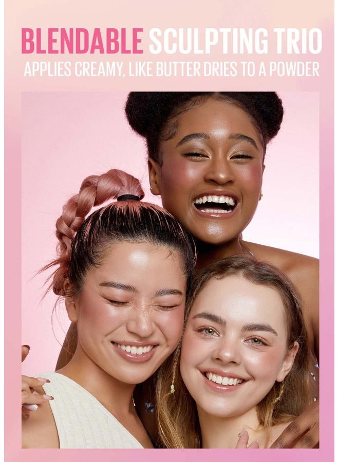 KAJA 3 Colors Palette - Play Bento_Butter Up | Powder Blusher, Highlighter, Cream Bronzer, Creamy Application, with Mango Seed Butter, Powdery Finish, Easy Finger Application, Lightweight Formula - Image 3