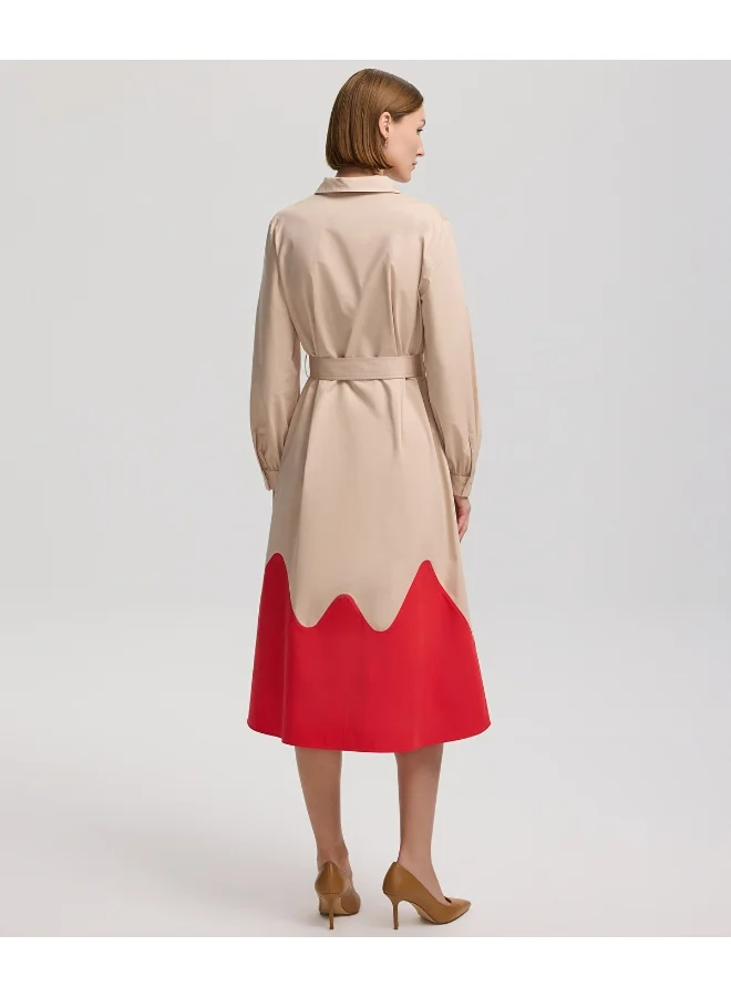 ابيكول Color Block Poplin Dress