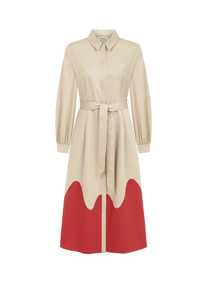 ابيكول Color Block Poplin Dress