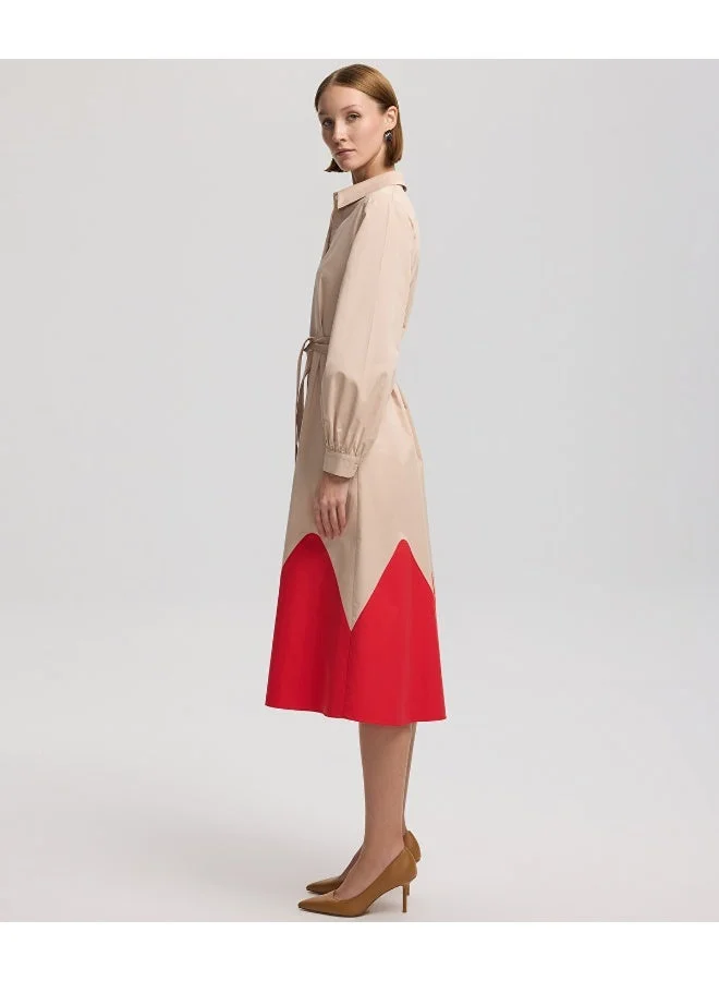 ابيكول Color Block Poplin Dress