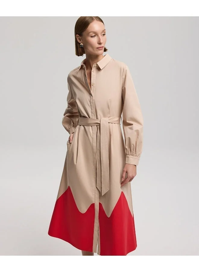 ابيكول Color Block Poplin Dress