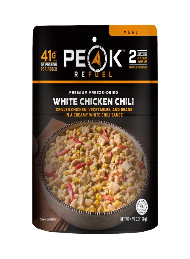 Peak Refuel White Chicken Chili | 41g Protein | 760 Calories | 100% Real Meat | Premium Freeze Dried | Amazing Taste & Quality | Backpacking & Camping & Prepper Food | 2 Servings - Image 1