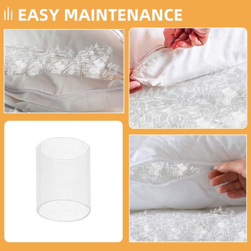 Clear Pillow Filling Tube: High Elasticity Pe Pillow Stuffing Inserts For Neck Support Replacement Stuffing For Bed Pillows Workers Students Seniors 500 G - Image 2
