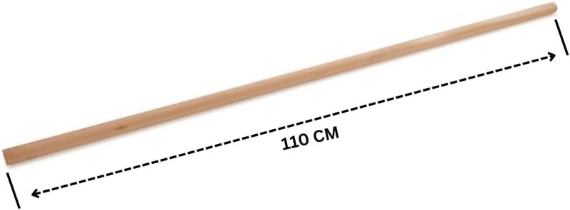 Heavy-Duty Wooden Stick 110cm x 2cm – Smooth Finish Wood Pole for Exercise, Yoga, Broom Replacement & DIY Use (2 PCS) - Image 1