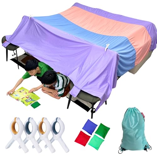 lukidoki Magic Fort Building Kit for Kids  Large Lightweight Blanket Fort Making Kit Clips with CPC Certification  Portable Playhouse Play Tent Fort  IndoorOutdoor GirlsBoys Toys Ages 45 6 7 812 - Image 1