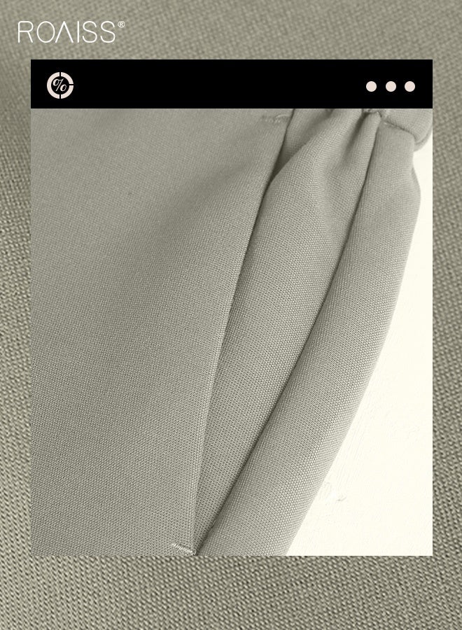 رويس بدلات رجالية مكونة من قطعتين بدلة ترفيهية عادية ضيقة للرجال مع صدرية مزدوجة وزر واحد ورقبة مدببة ومجموعة سترات وسراويل رسمية غير رسمية للعمل - Image 3