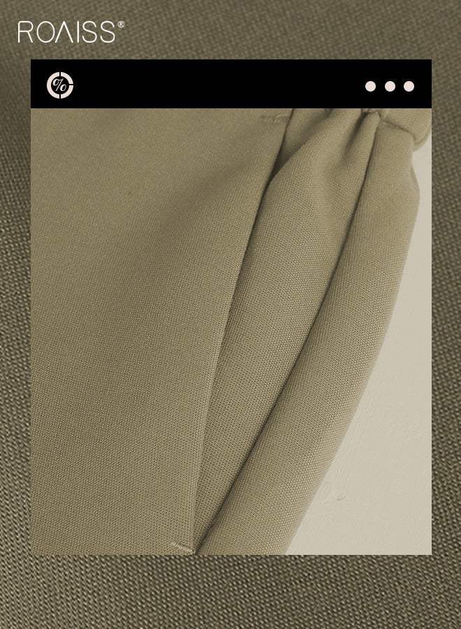 roaiss Mens Suits 3 Piece Regular Slim Fit Leisure Suit for Men with Double Breasted 1 Button Notched Neck Business Casual Formal Blazers T Shirt and TrouserSet - Image 3