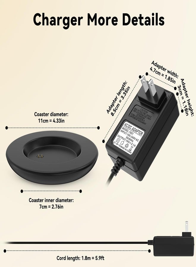 Cisain Replacement Charging Coaster 2 for Temperature Control Smart Mug 2,Mug1,Cisain Mug Power Cord Compatible with Em/BER Smart Cups (Black) - Image 5